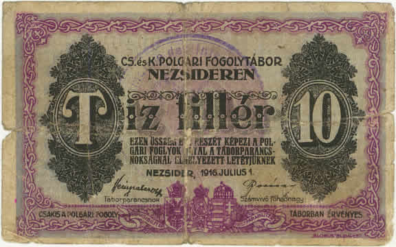 10 f with handstamp FRONT