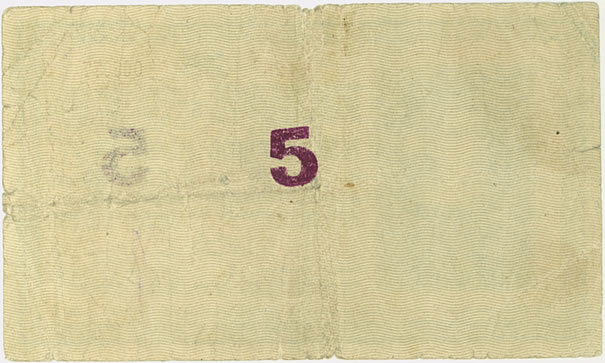 P_13 with "5" handstamp BACK