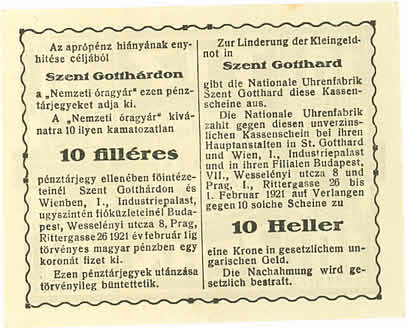 Nemzeti ragyr 10 fillr BACK